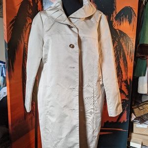 Vintage Khaki Shawl Collar Trench Coat